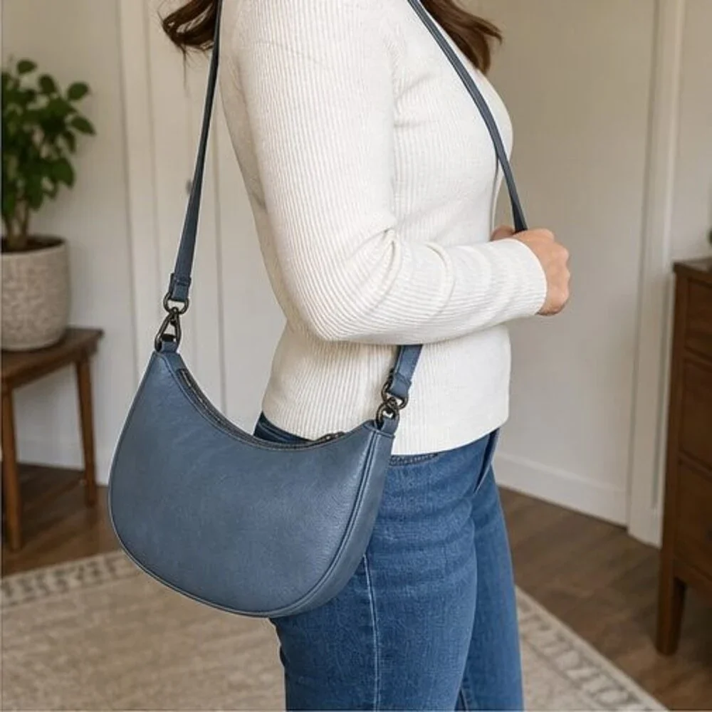 Navy Nylon Crossbody Bag